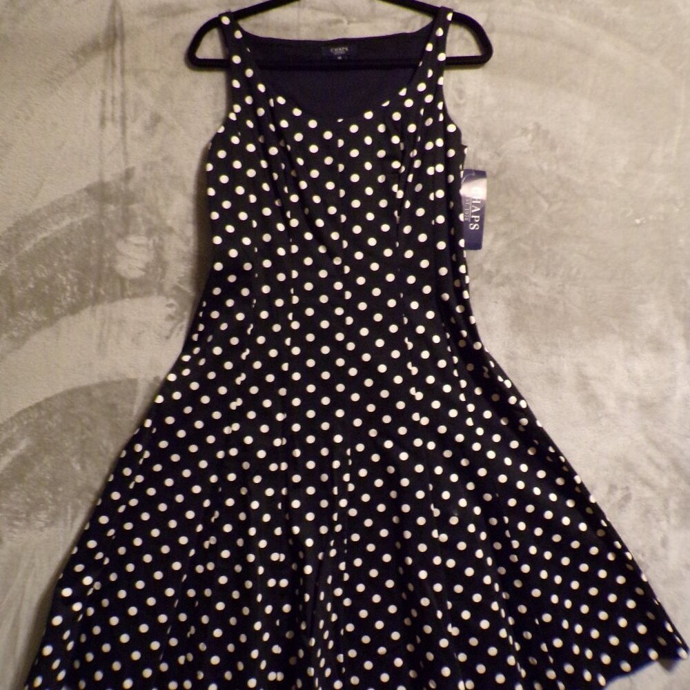 Chaps Black and White Dress
